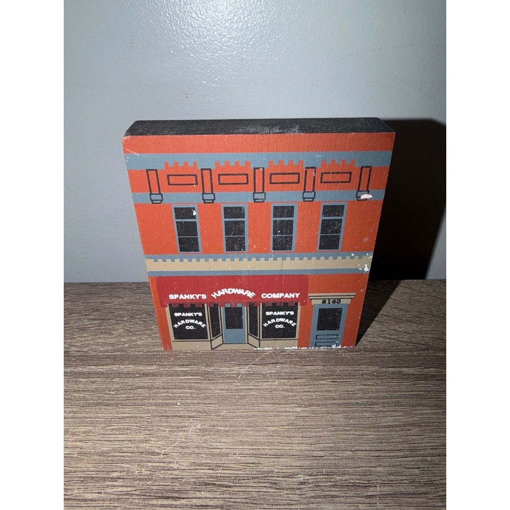 Vintage 1991 The Cats Meow Village Spankys Hardware Company Series IX Wood Block